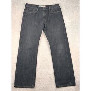 Levis Jeans Mens 32x30 Black Denim 514 Straight Leg Slim Pants Red Tab Charcoal